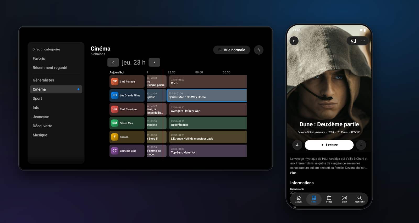 Noza IPTV on Android phones, tablets and TVs